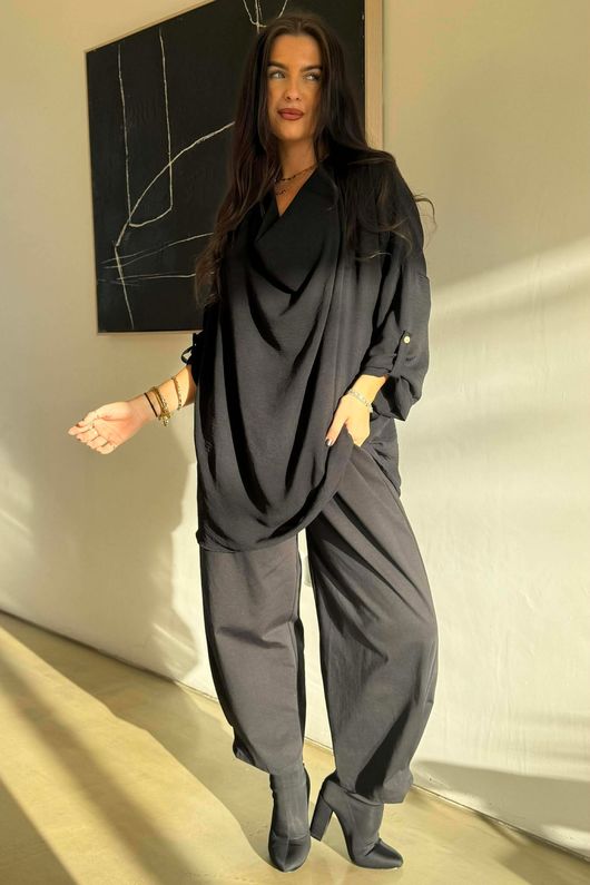 Suki Drape Cowl Blouse Black /20= *pre order due approx 10 days